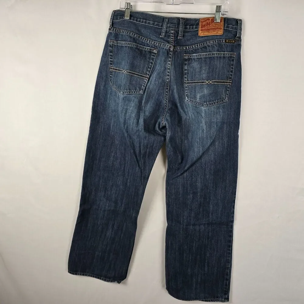 Lucky Brand Jeans Men's 36 x 30 Blue Medium Wash Regular Inseam Straight